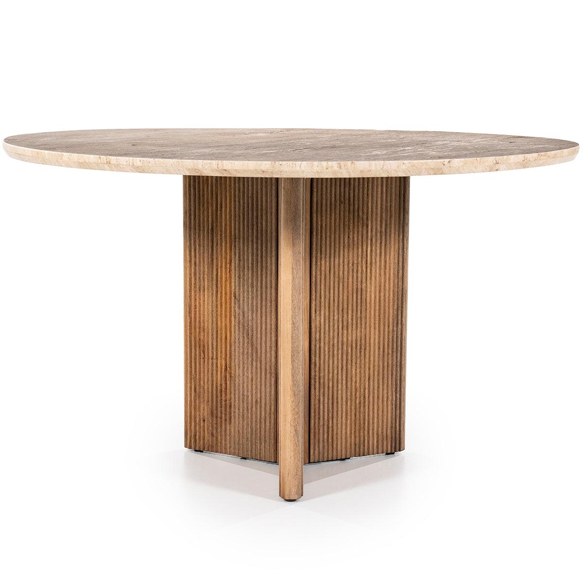 Sara Travertine/Mango Wood Dining Table - WOO .Design