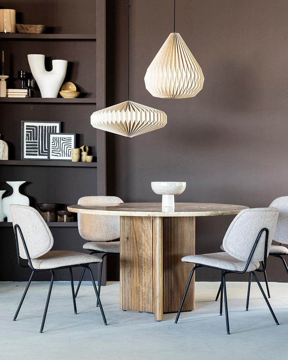 Sara Travertine/Mango Wood Dining Table - WOO .Design