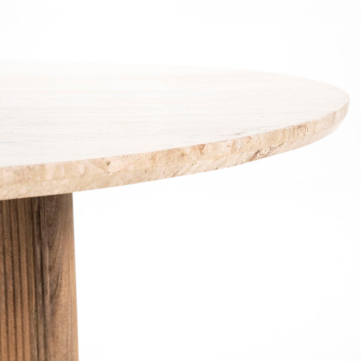 Sara Travertine/Mango Wood Dining Table - WOO .Design