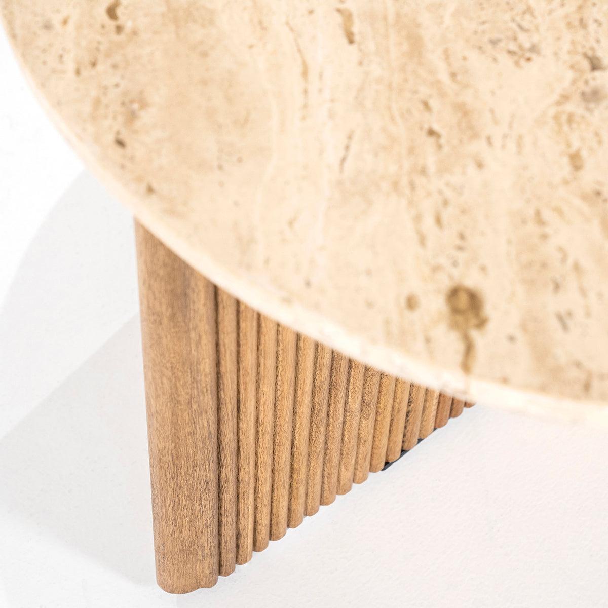 Sara Travertine/Mango Wood Side Table - WOO .Design