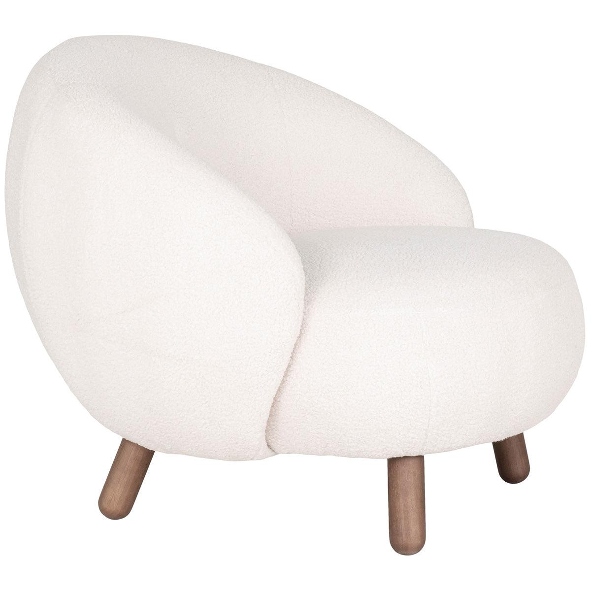Savona White Artificial Lambskin Lounge Chair - WOO .Design