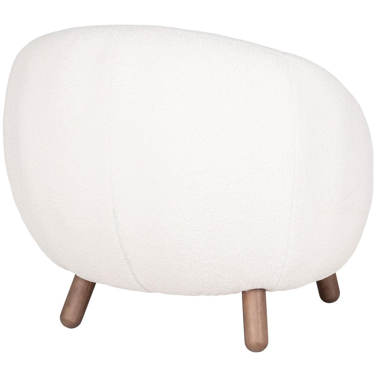 Savona White Artificial Lambskin Lounge Chair - WOO .Design