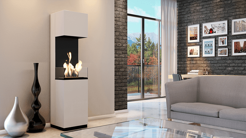 Sierra White Bio Fireplace - WOO .Design