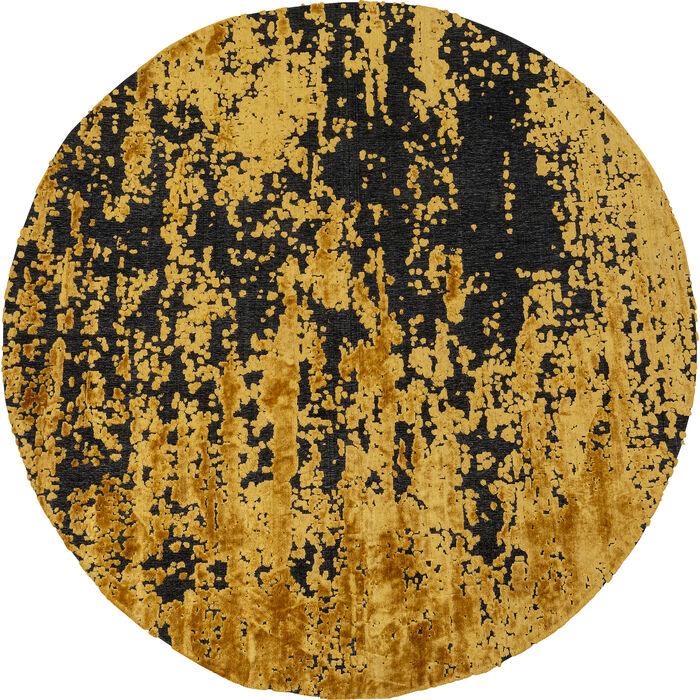 Silja Yellow Viscose Round Carpet - WOO .Design