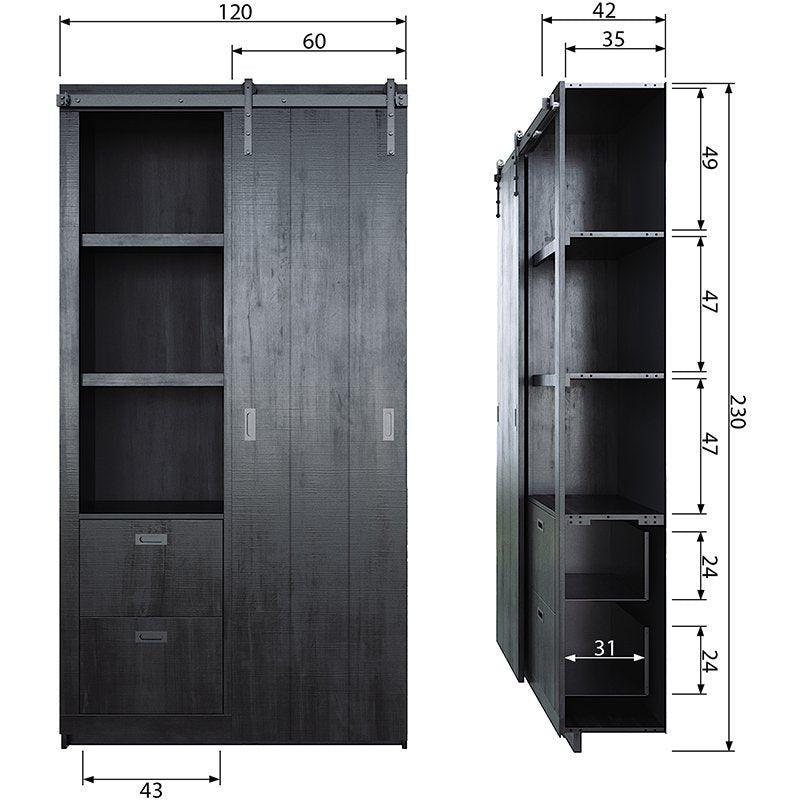 Slide Pine Rough Sawn Barn Cabinet - WOO .Design