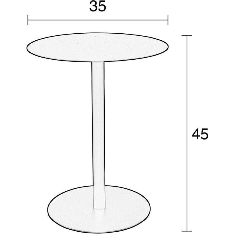 Snow Black Round Side Table - WOO .Design