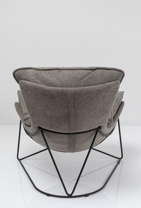Snuggle Grey Armchair with Stool - WOO .Design
