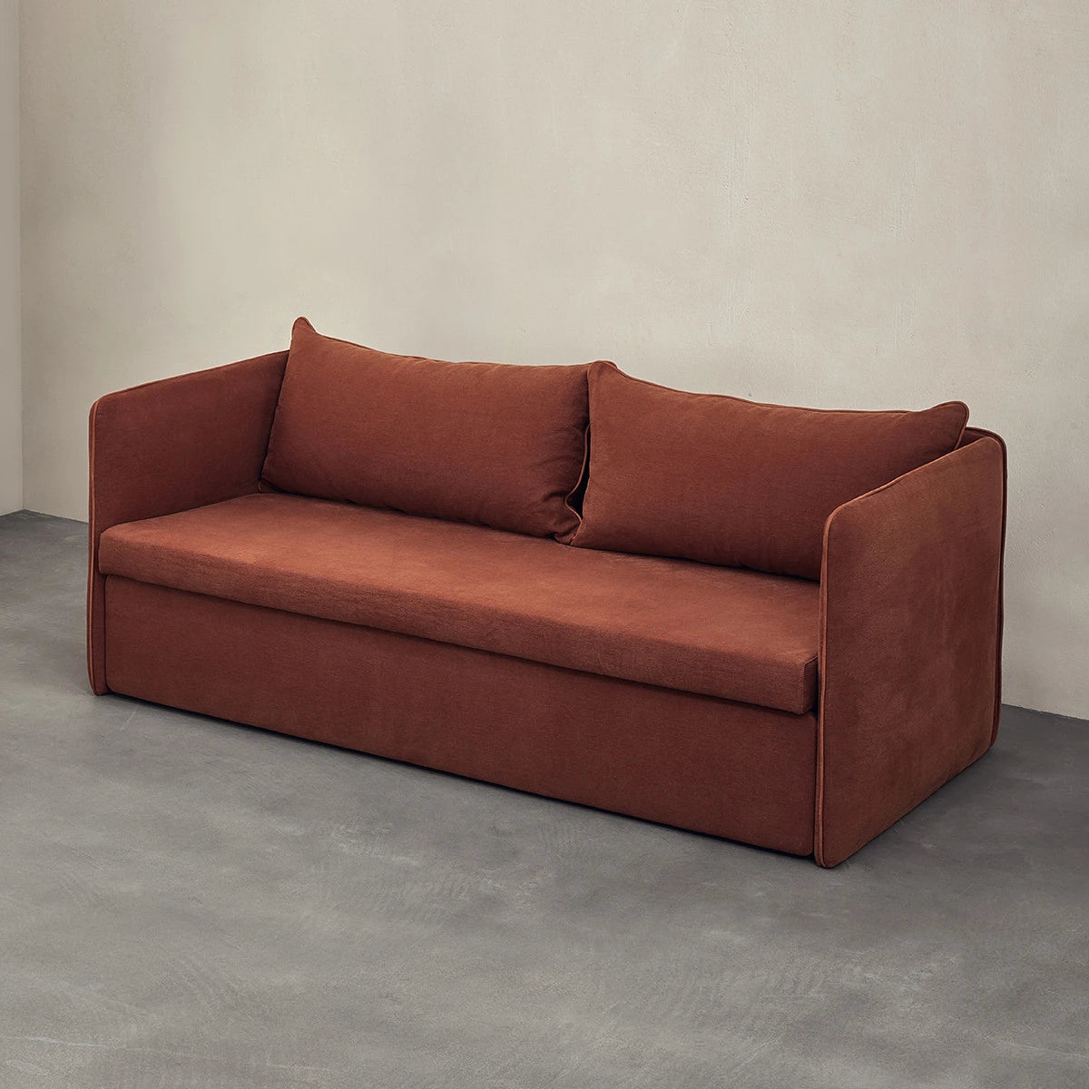 Twin Sofa Bed with Backrest and Armrests