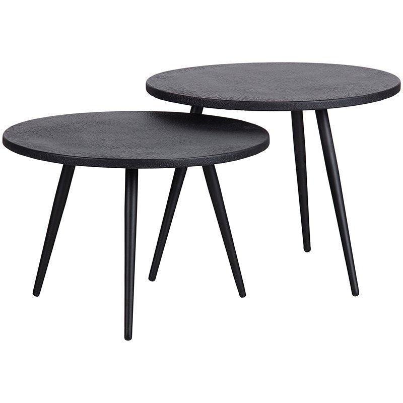 Suze Black Wood-Metal Side Table (2/Set) - WOO .Design