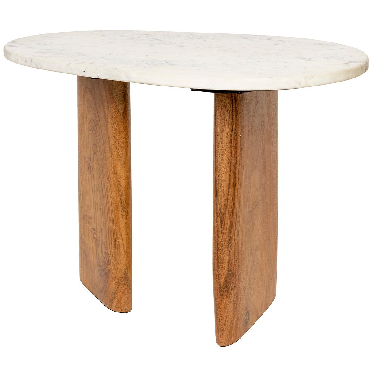 Tanda Marble/Acacia Wood Side Table - WOO .Design