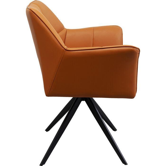 Thinktank Cognac Swivel Chair with Armrest - WOO .Design