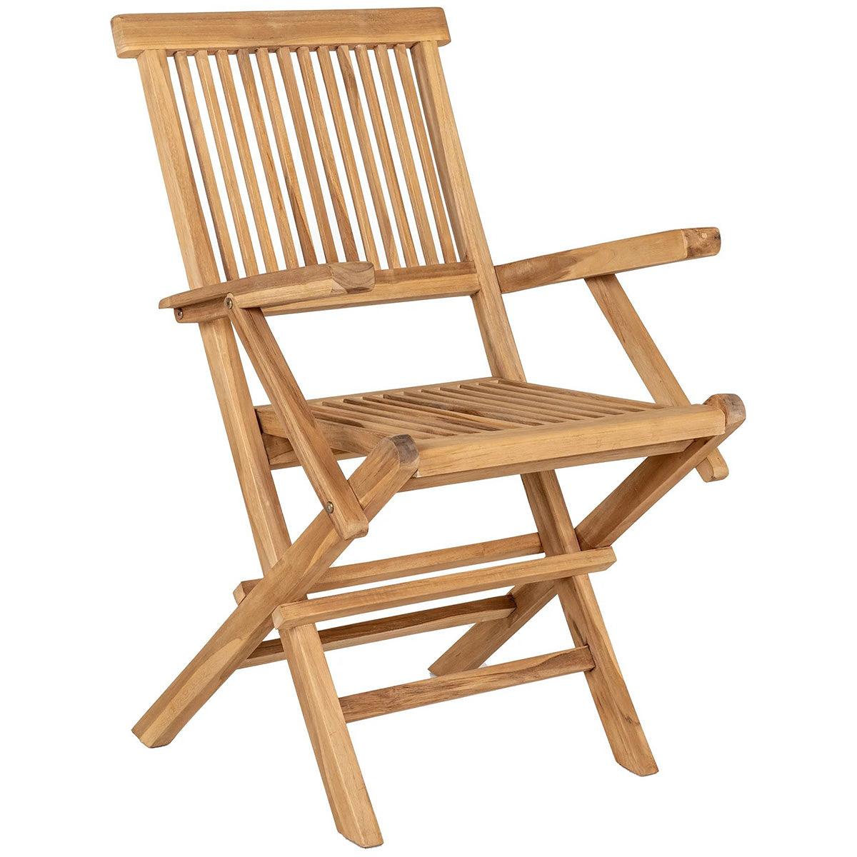 Toledo Natural Teak Wood Dining Chair with Armrest (2/Set) - WOO .Design