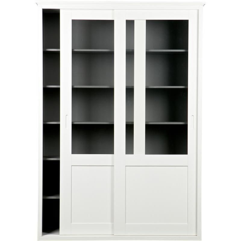 Vince White Pine Wood Sliding Doors Cabinet - WOO .Design
