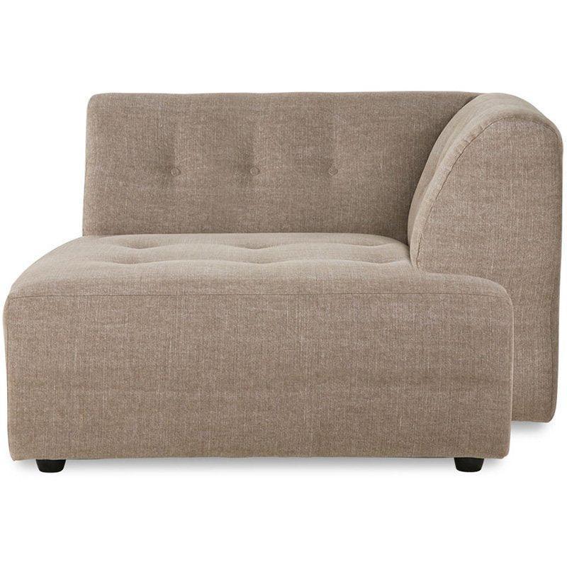 Vint Blend Taupe Linen Couch - Element Right Divan - WOO .Design