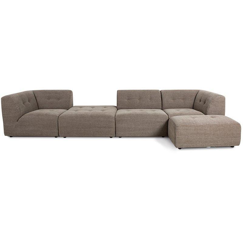 Vint Blend Taupe Linen Couch - Element Right Divan - WOO .Design