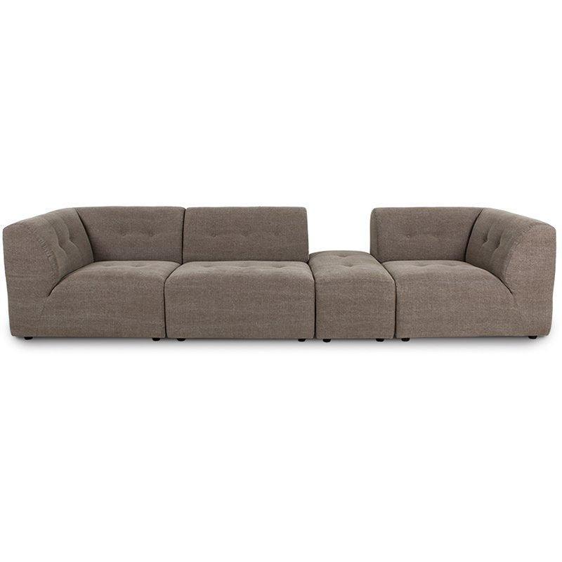 Vint Blend Taupe Linen Couch - Element Small Hocker - WOO .Design