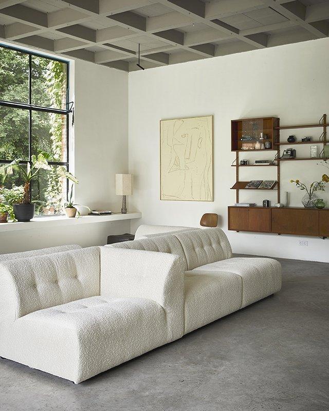 Vint Boucle Cream Couch - Element Left Divan - WOO .Design