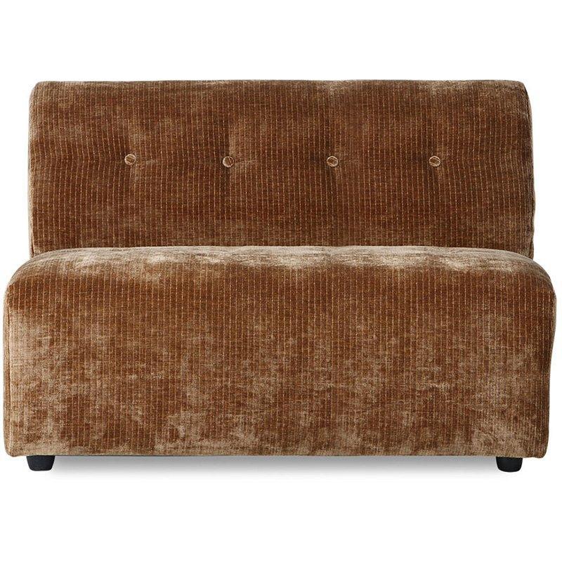 Vint Corduroy Rib Aged Gold Velvet Couch - Element Middle 1.5-Seat - WOO .Design