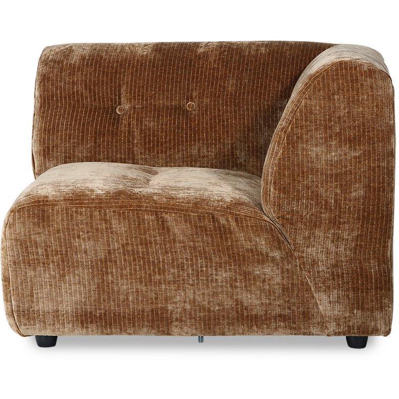 Vint Corduroy Rib Aged Gold Velvet Couch - Element Right - WOO .Design