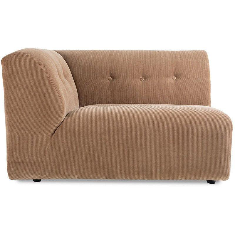 Vint Corduroy Rib Brown Couch - Element Left 1.5-Seat - WOO .Design