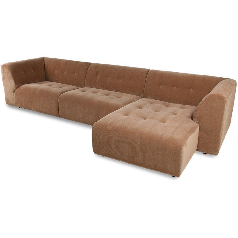 Vint Corduroy Rib Brown Couch - Element Middle 1.5-Seat - WOO .Design