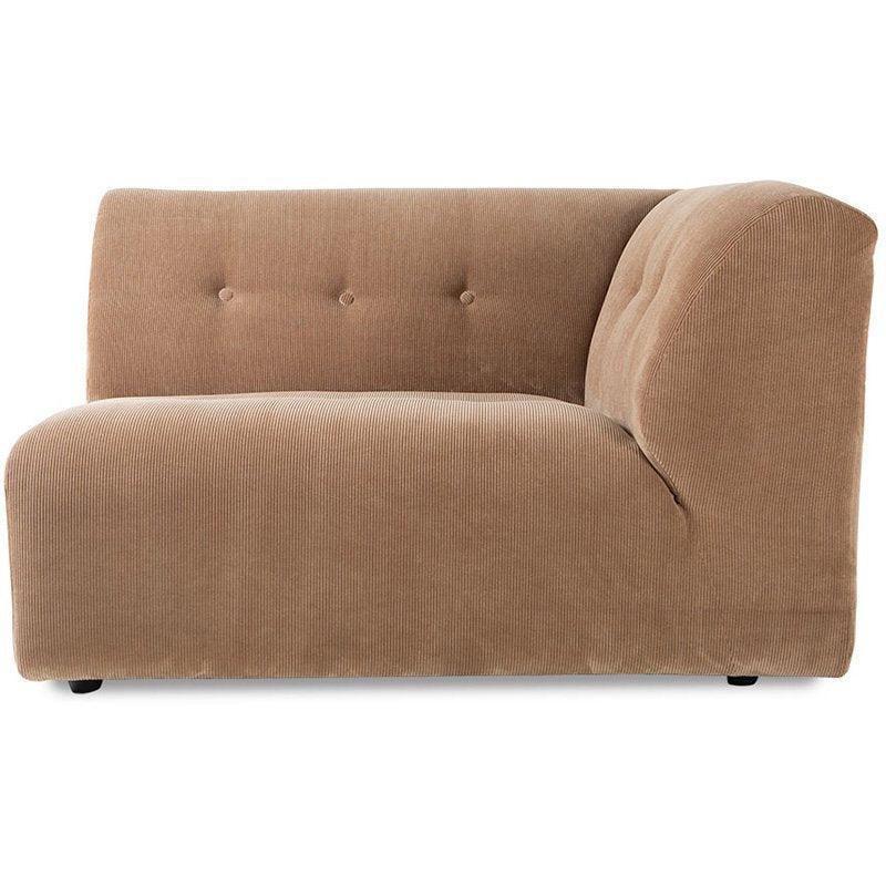 Vint Corduroy Rib Brown Couch - Element Right 1.5-Seat - WOO .Design