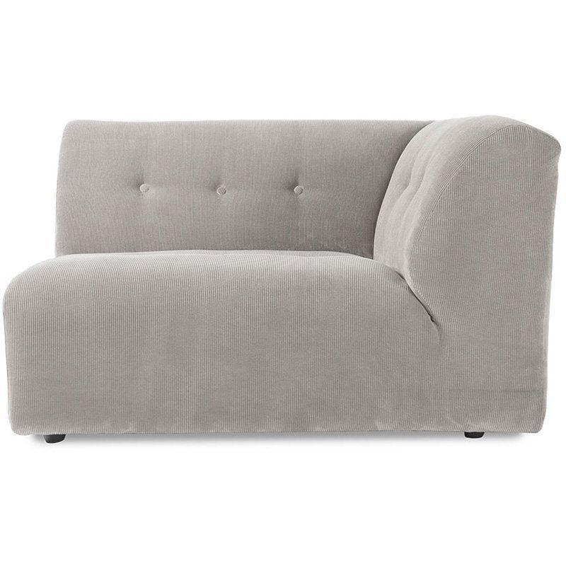 Vint Corduroy Rib Cream Couch - Element Right 1.5-Seat - WOO .Design