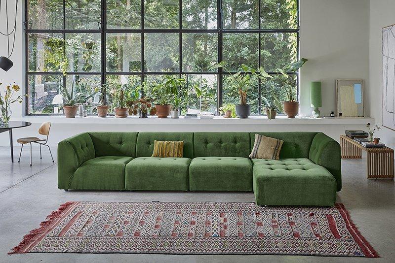 Vint Royal Green Velvet Couch - Element Hocker - WOO .Design