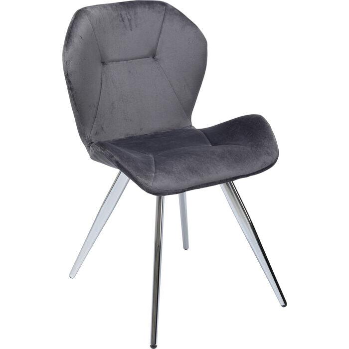 Viva Grey Velvet Chrome Chair (2/Set) - WOO .Design