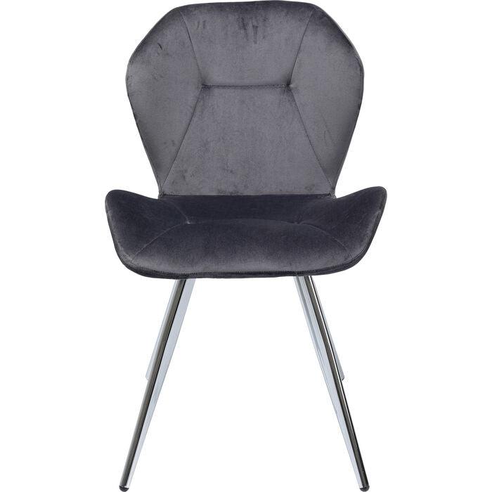 Viva Grey Velvet Chrome Chair (2/Set) - WOO .Design