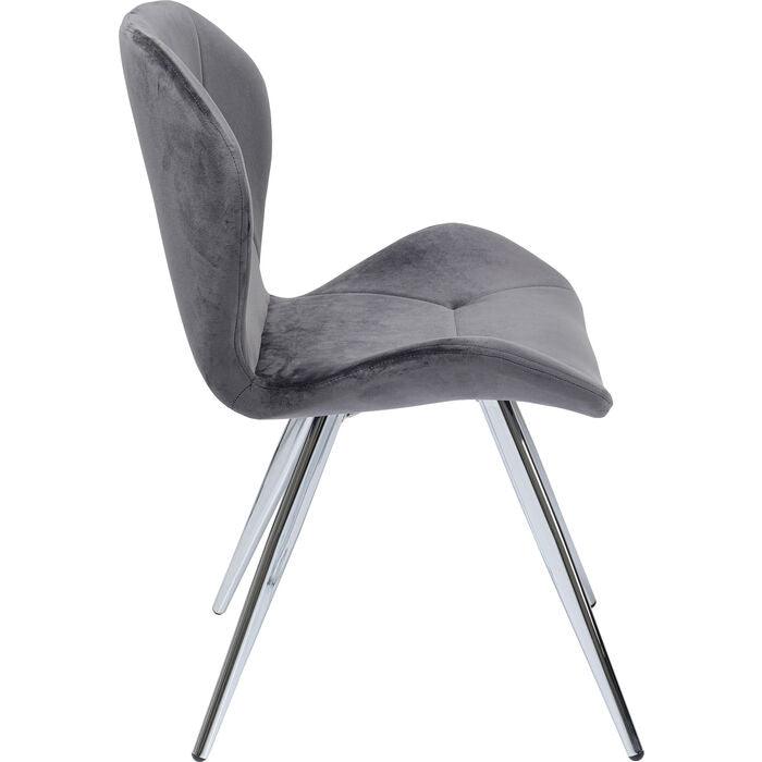 Viva Grey Velvet Chrome Chair (2/Set) - WOO .Design