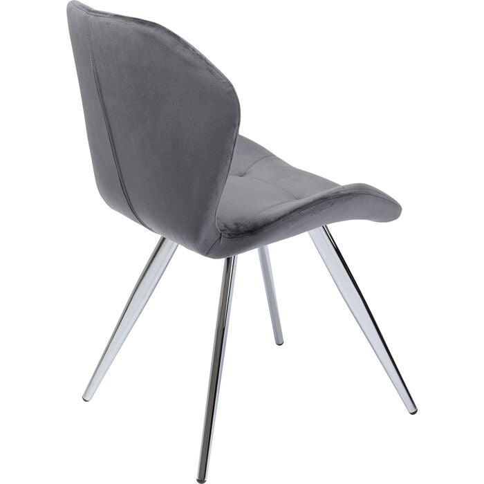 Viva Grey Velvet Chrome Chair (2/Set) - WOO .Design