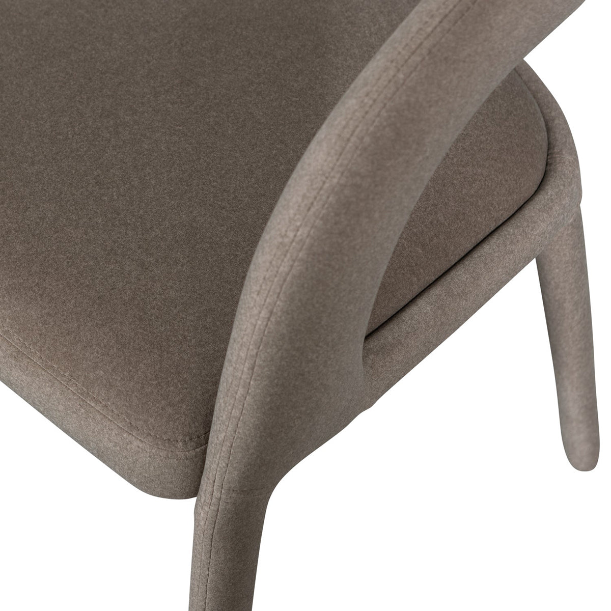 Arms Brown Felt Dining Chair