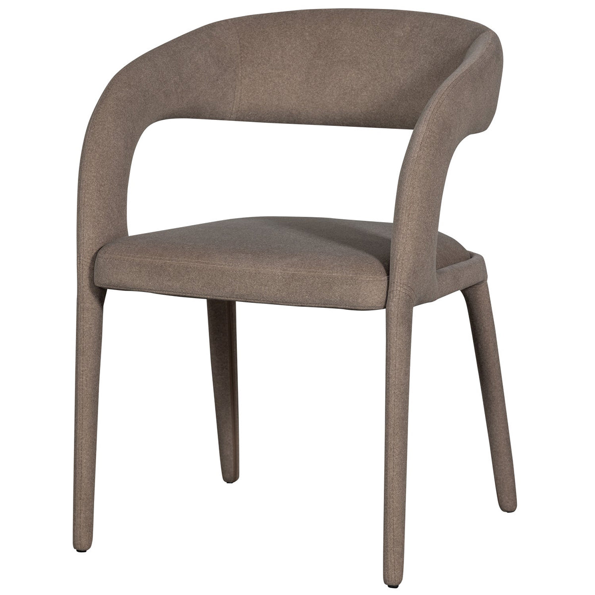 Arms Brown Felt Dining Chair