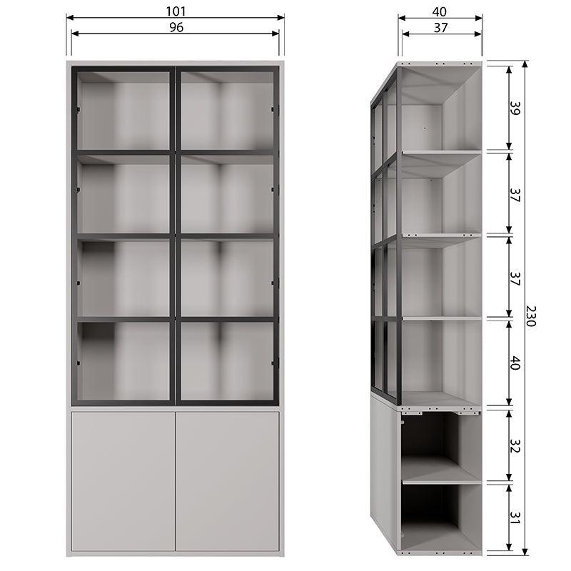 Basic Pine 4 Doors Display Cabinet