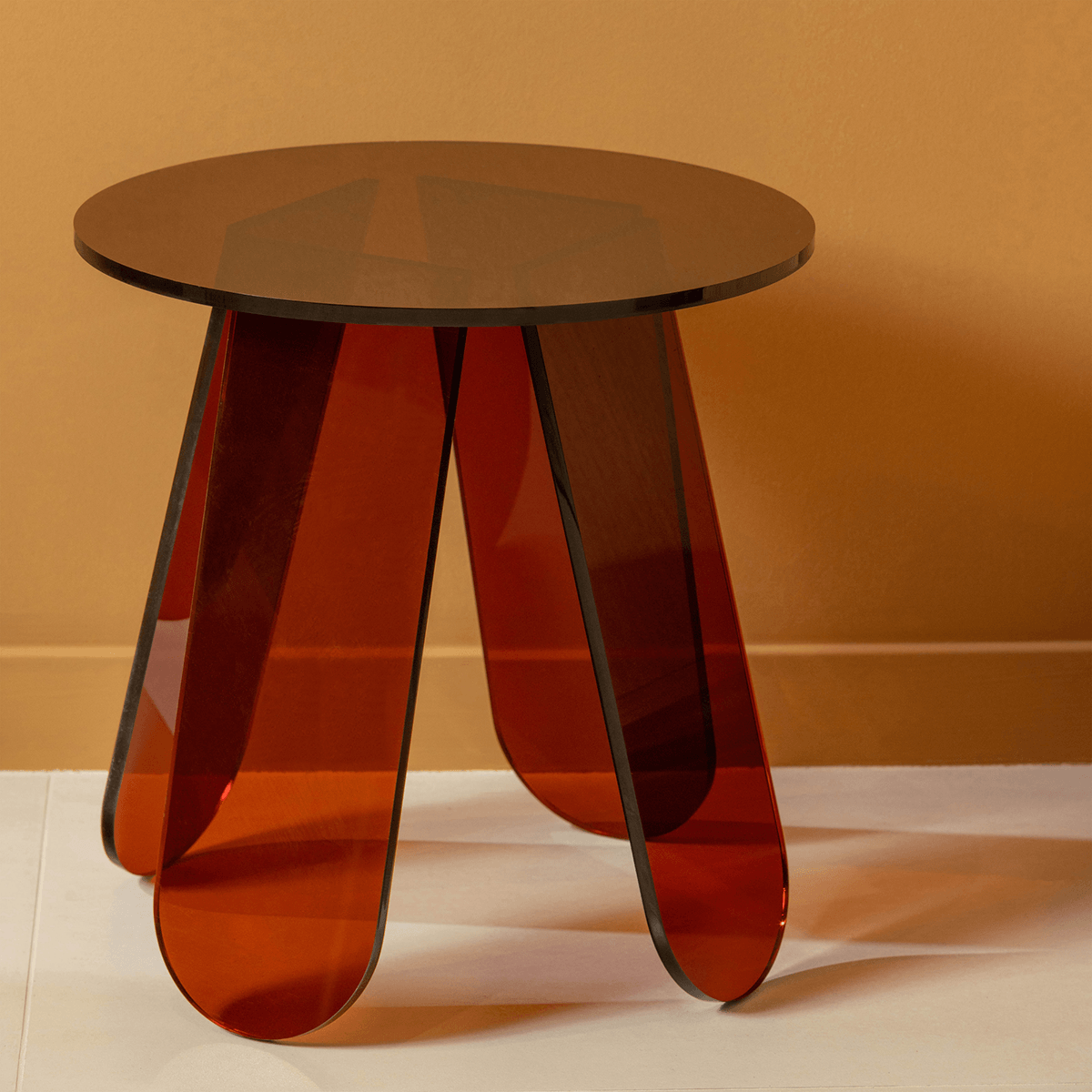 Walt Warm Brown Acrylic Side Table - WOO .Design