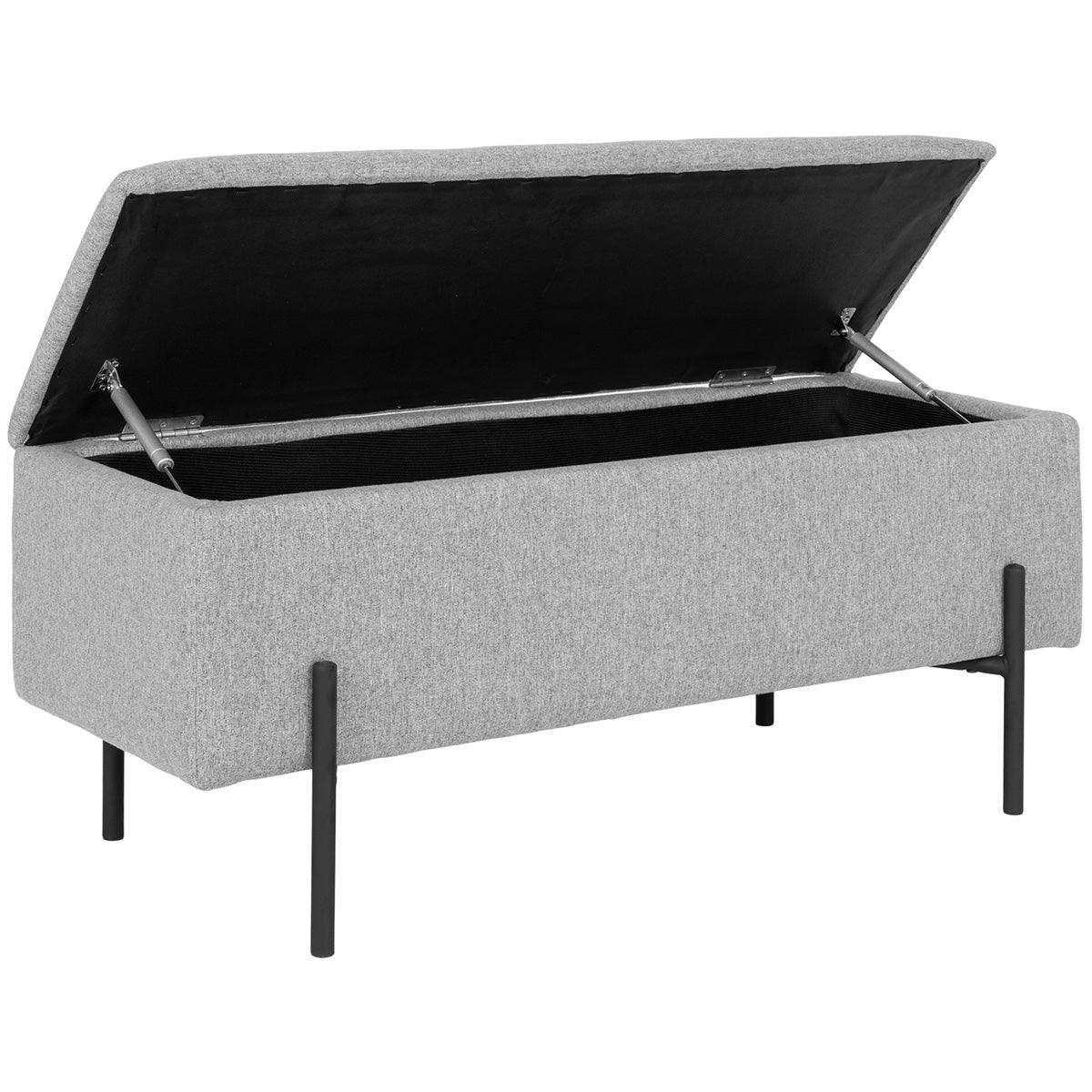 Watford Light Grey Bench with Storage - WOO .Design
