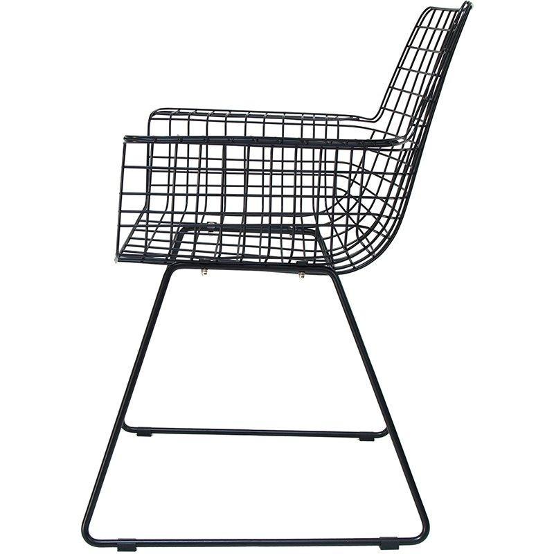 Wire Black Chair with Armrest - WOO .Design
