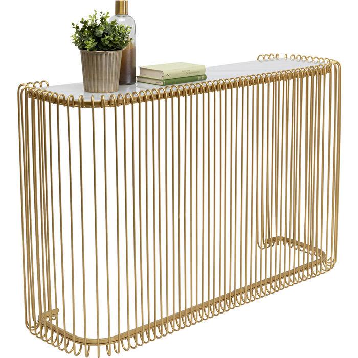 Wire Gold Glass Marble Console - WOO .Design