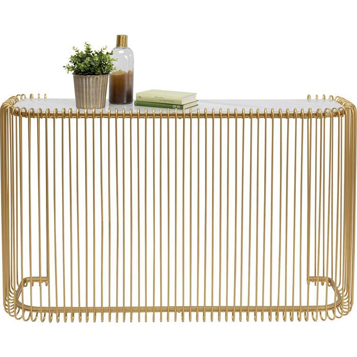 Wire Gold Glass Marble Console - WOO .Design