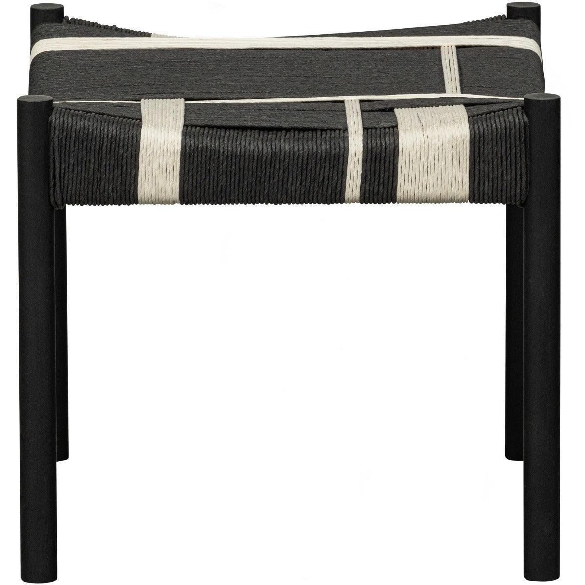 Jessy Black Mango Wood/Cord Stool