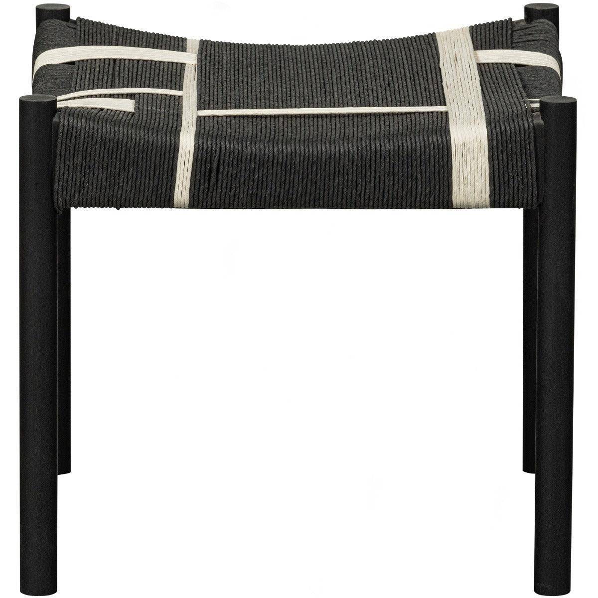 Jessy Black Mango Wood/Cord Stool