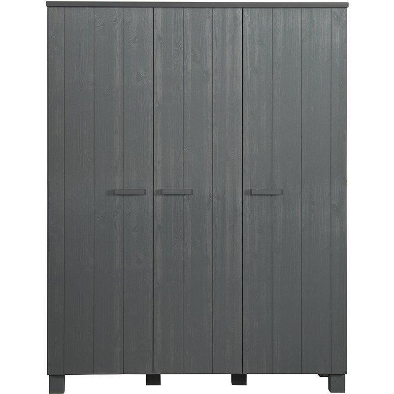 Dennis Brushed Pine Wood 3 Doors Wardrobe