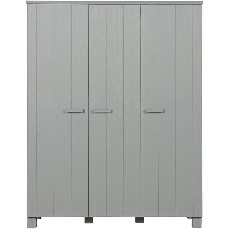 Dennis Brushed Pine Wood 3 Doors Wardrobe