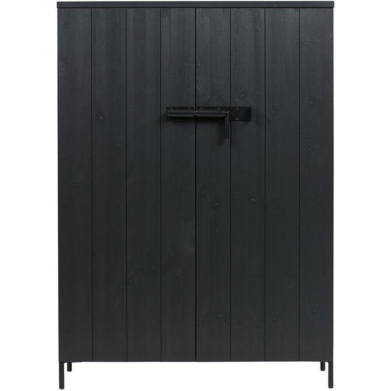 Bruut Black Pine Wood 2 Door Cabinet