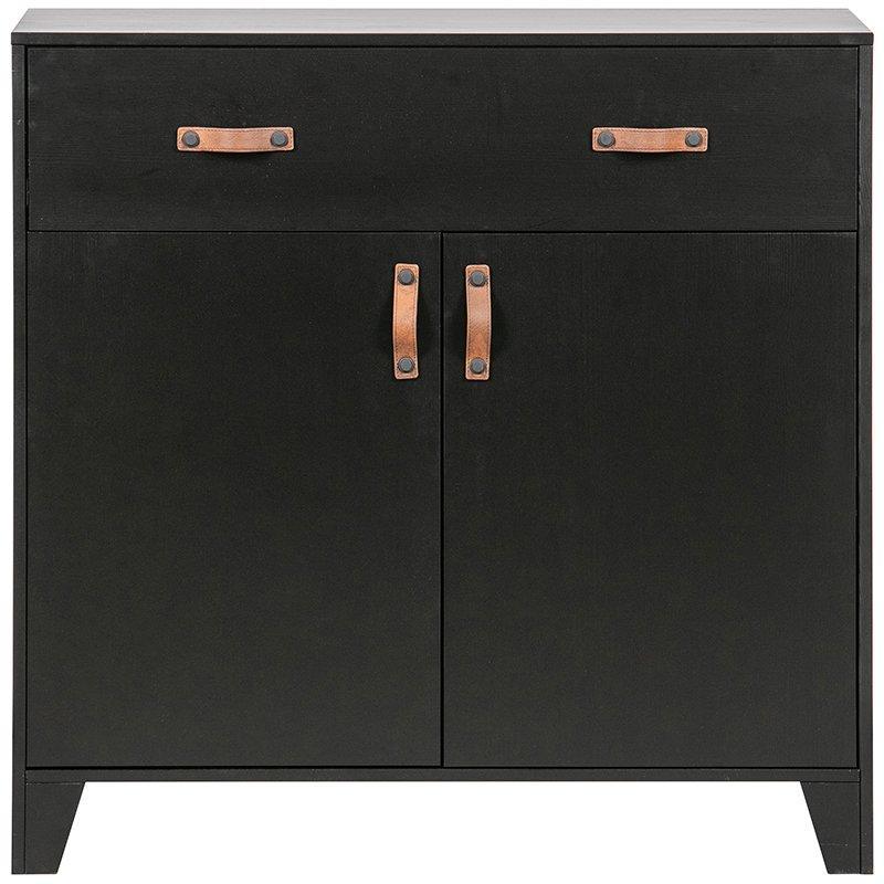 Dian Black Pine Wood Storage Cabinet