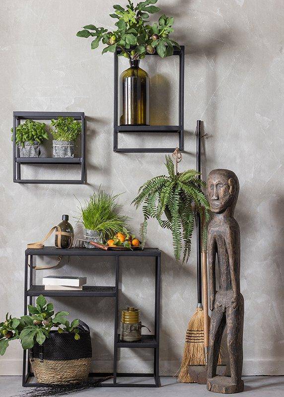 Febe Black Metal Vertical Wall Rack