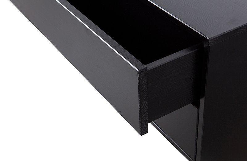 Finca Deep Black Pine Wood TV Cabinet 100 cm