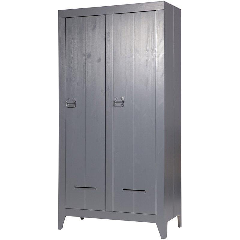 Kluis Steel Grey Pine Wood Cabinet