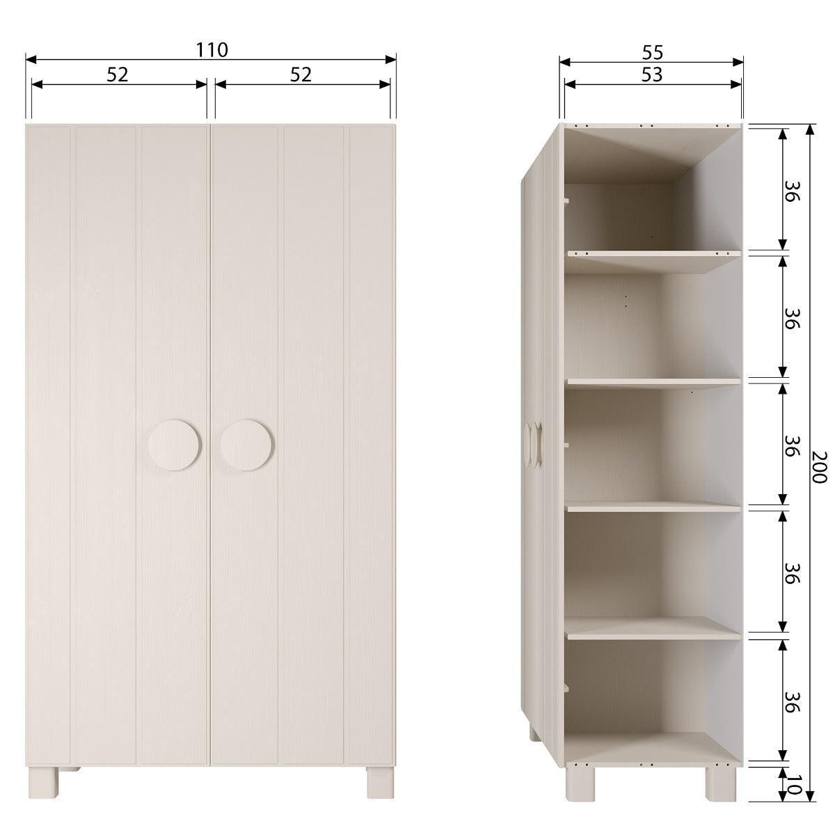 Noah Dust Pine Brushed 2 Doors Cabinet